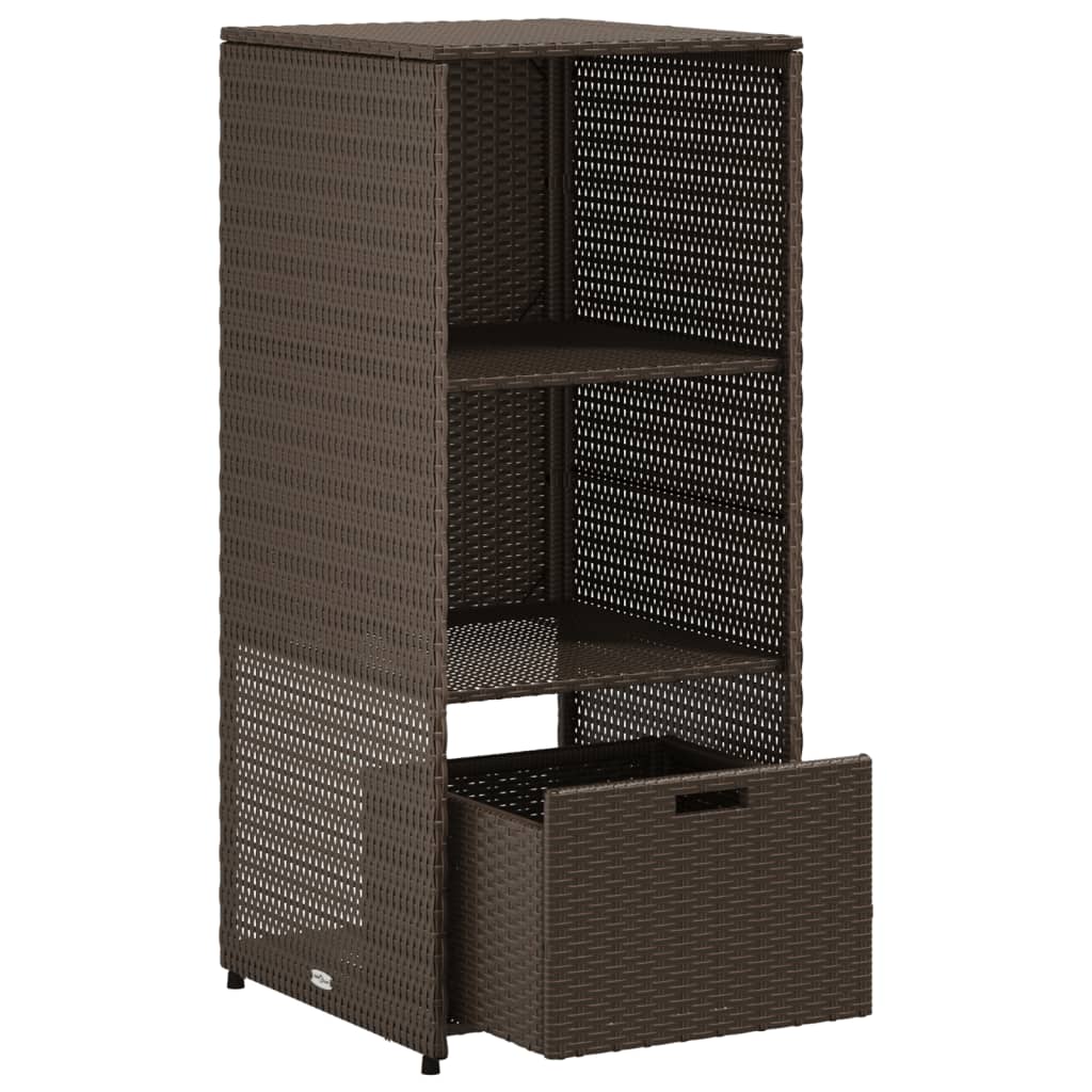 Tuinkast 50x55x115 cm poly rattan bruin - Afbeelding 6