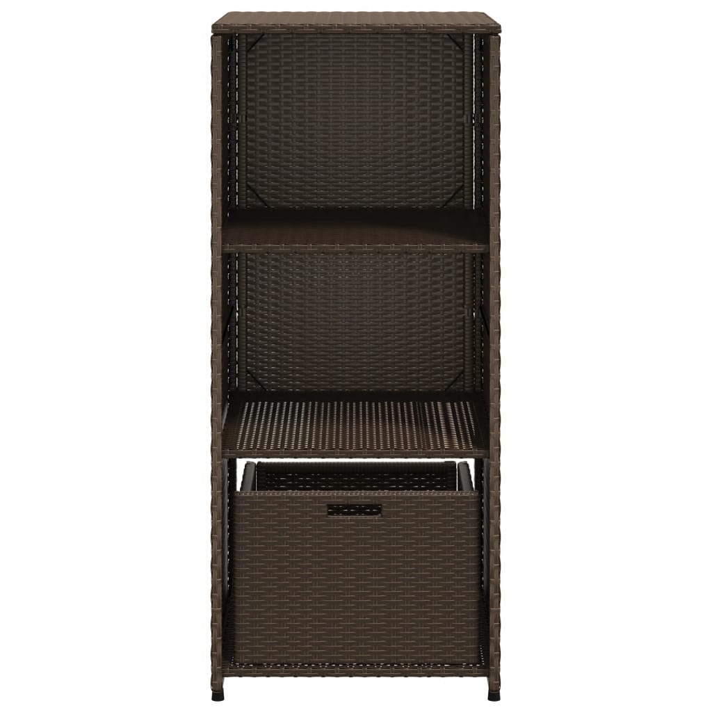 Tuinkast 50x55x115 cm poly rattan bruin - Afbeelding 7