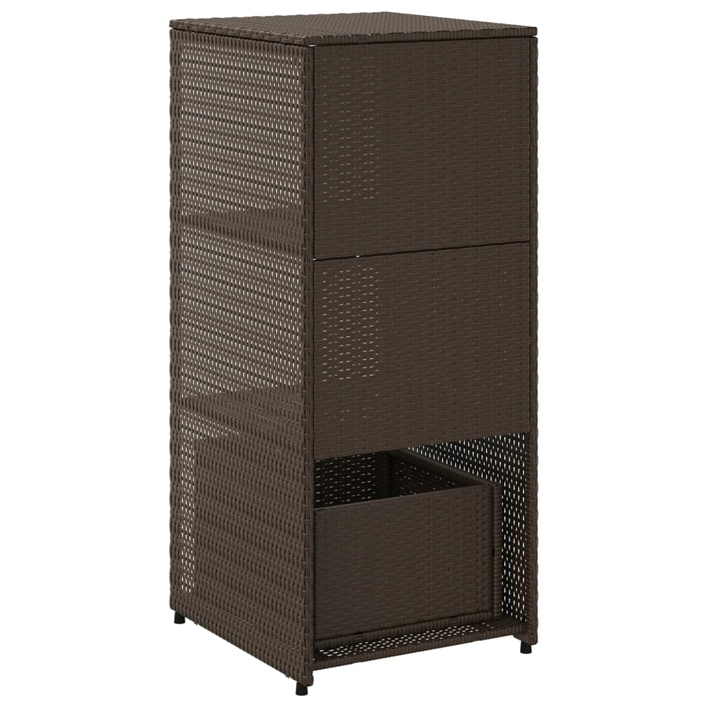 Tuinkast 50x55x115 cm poly rattan bruin - Afbeelding 9