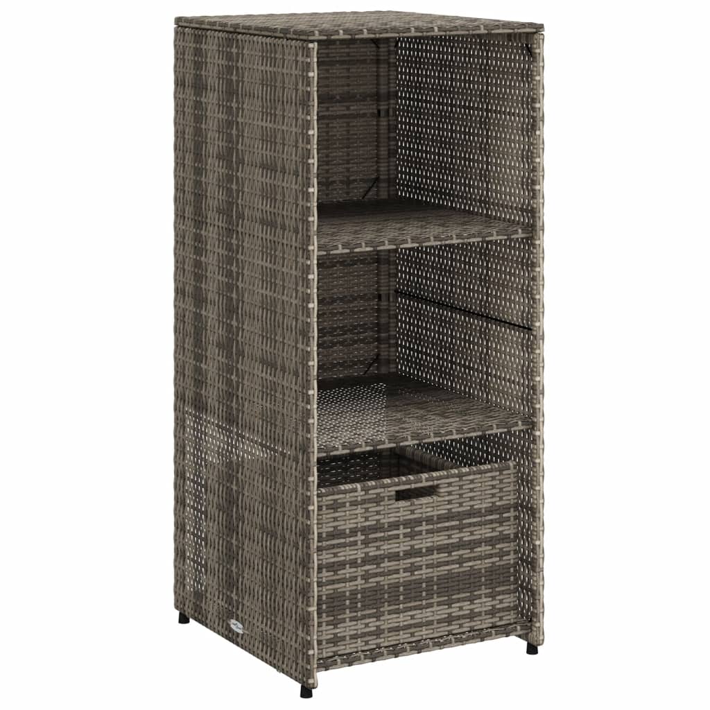 Tuinkast 50x55x115 cm poly rattan grijs - Afbeelding 2