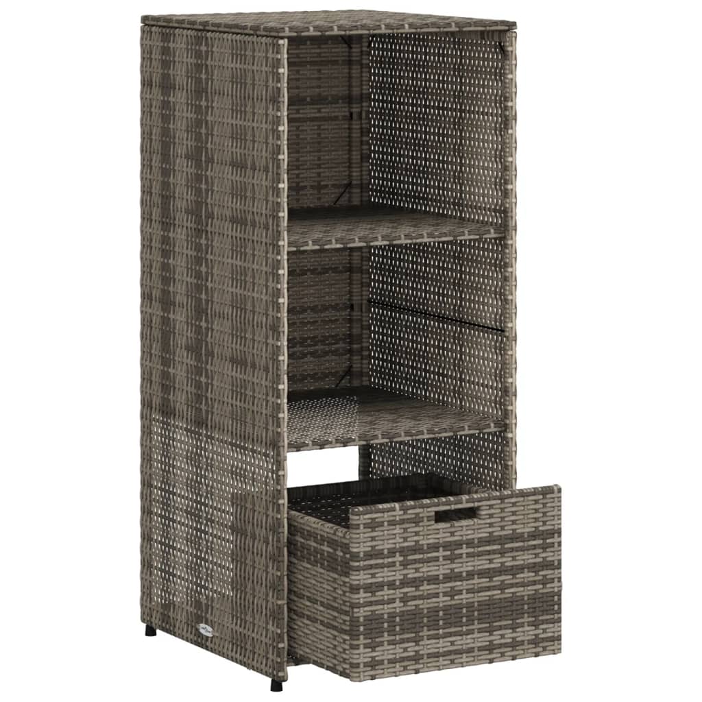 Tuinkast 50x55x115 cm poly rattan grijs - Afbeelding 6