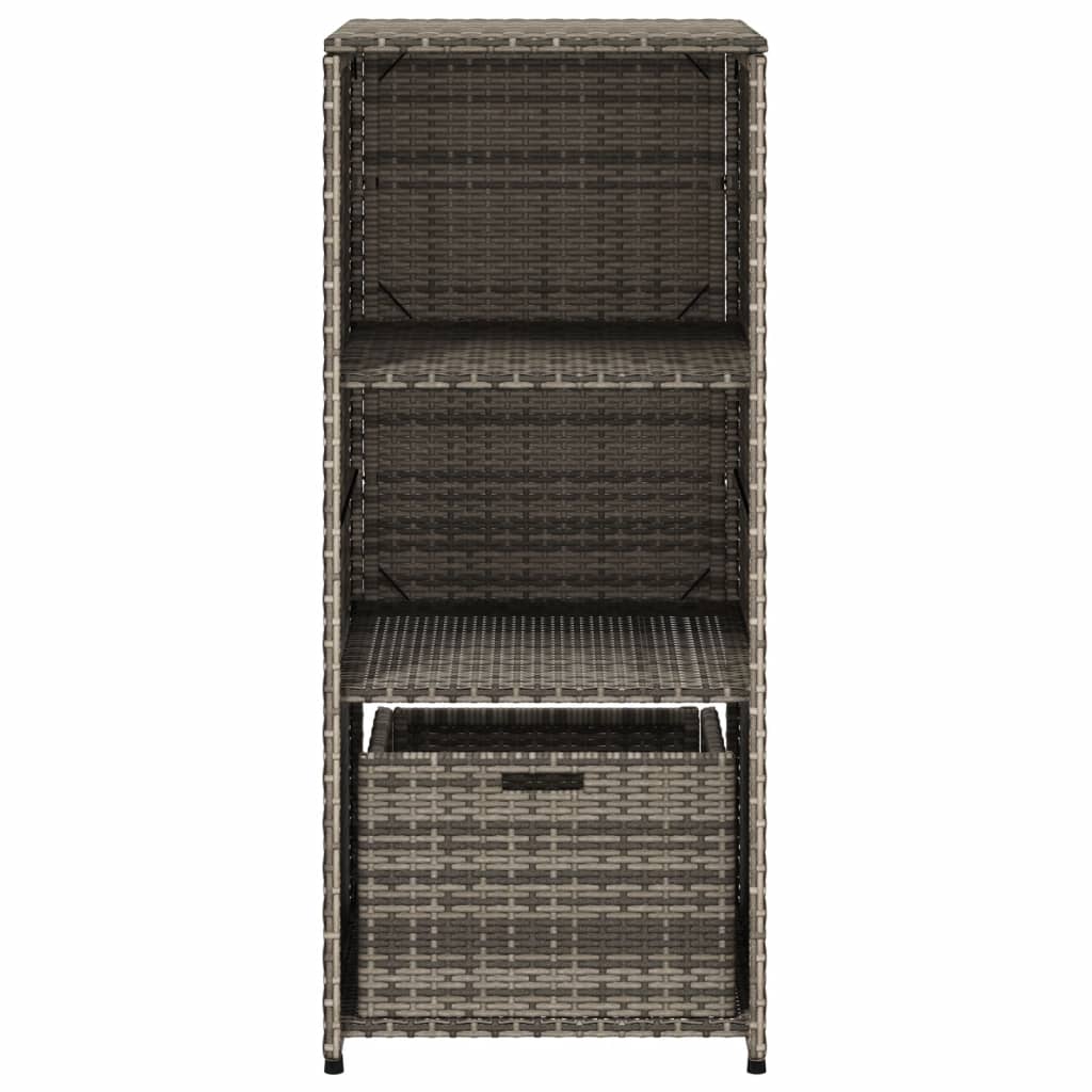 Tuinkast 50x55x115 cm poly rattan grijs - Afbeelding 7