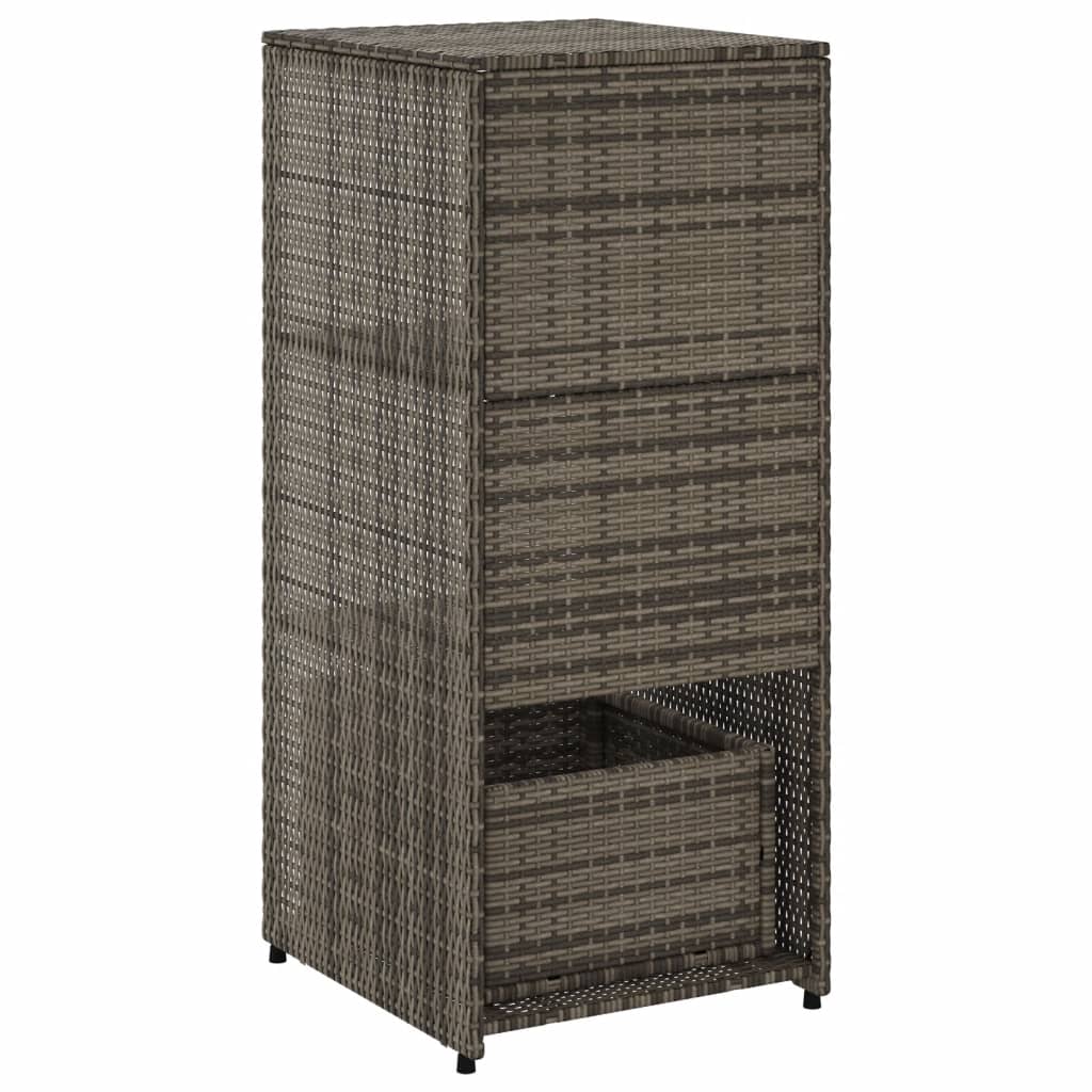 Tuinkast 50x55x115 cm poly rattan grijs - Afbeelding 9
