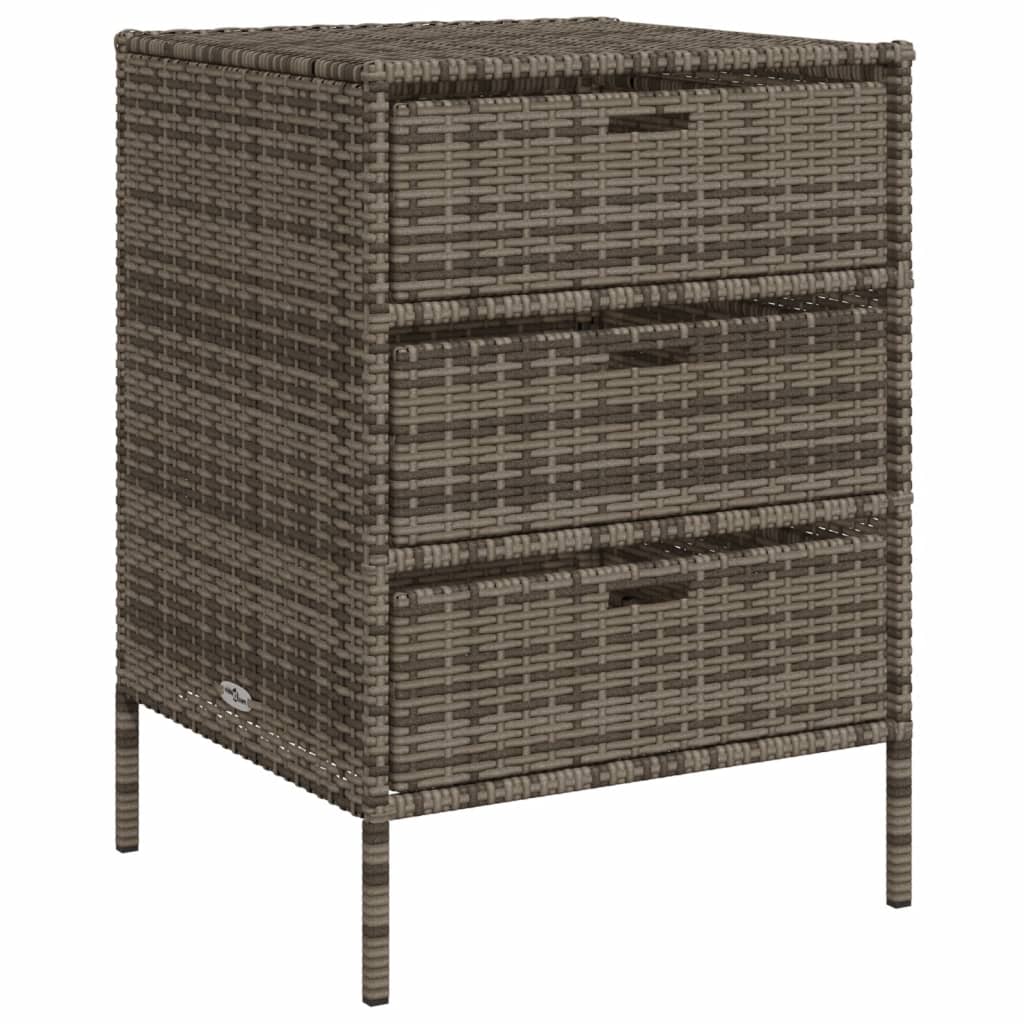 Tuinkast 55x59x80 cm poly rattan grijs - Afbeelding 2