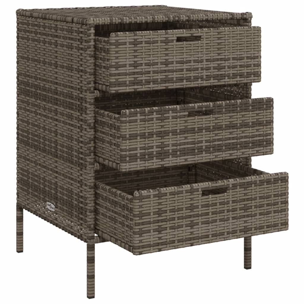Tuinkast 55x59x80 cm poly rattan grijs - Afbeelding 6