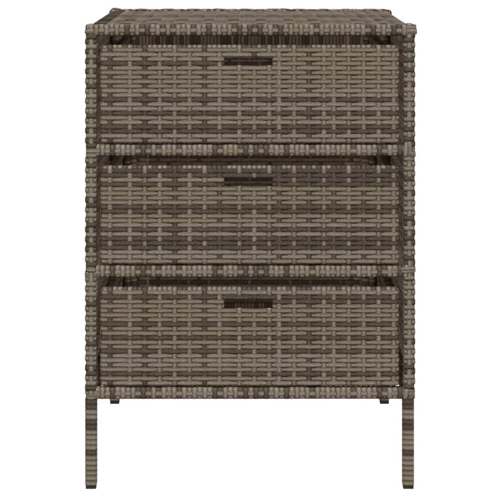 Tuinkast 55x59x80 cm poly rattan grijs - Afbeelding 7
