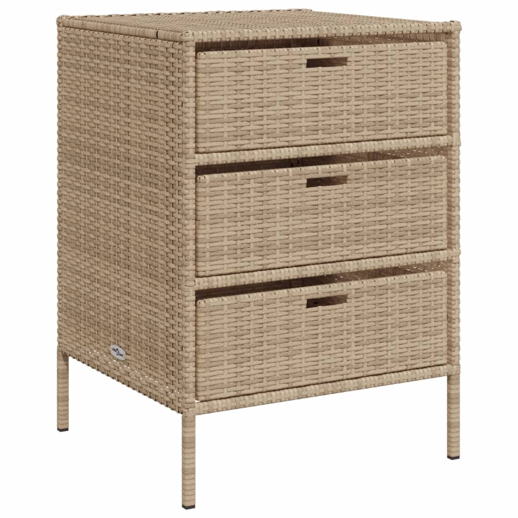 Tuinkast 55x59x80 cm poly rattan beige - Afbeelding 2