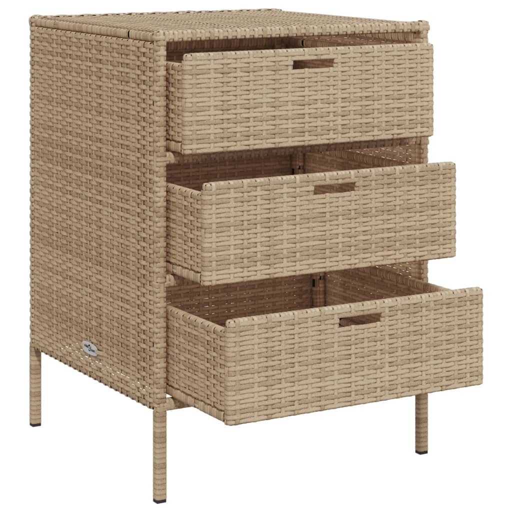 Tuinkast 55x59x80 cm poly rattan beige - Afbeelding 6