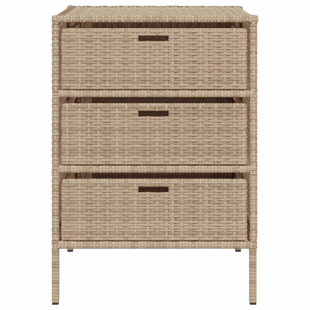 Tuinkast 55x59x80 cm poly rattan beige - Afbeelding 7