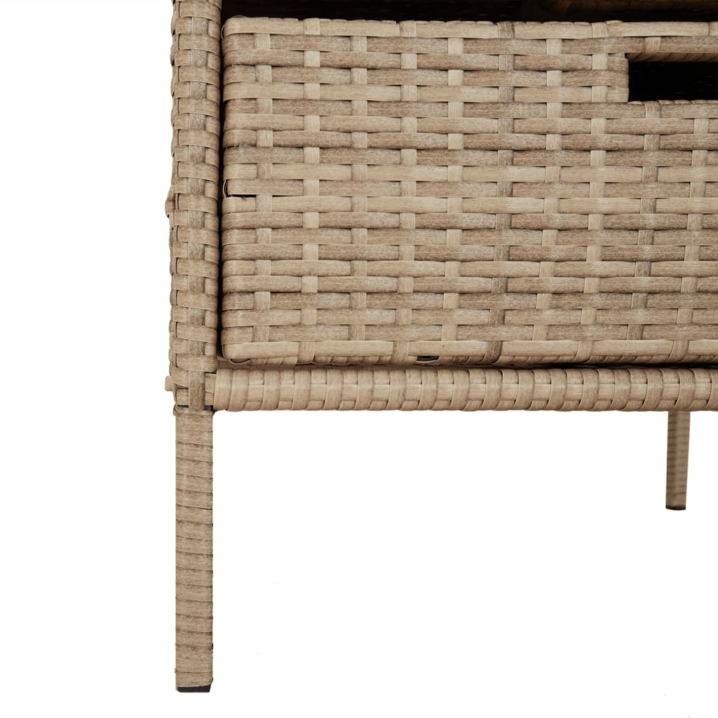 Tuinkast 55x59x80 cm poly rattan beige - Afbeelding 10