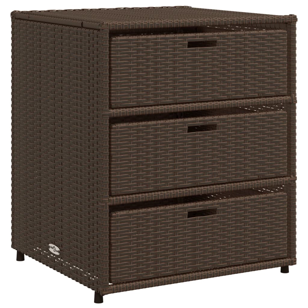 Tuinkast 55x59x69 cm poly rattan bruin - Afbeelding 2
