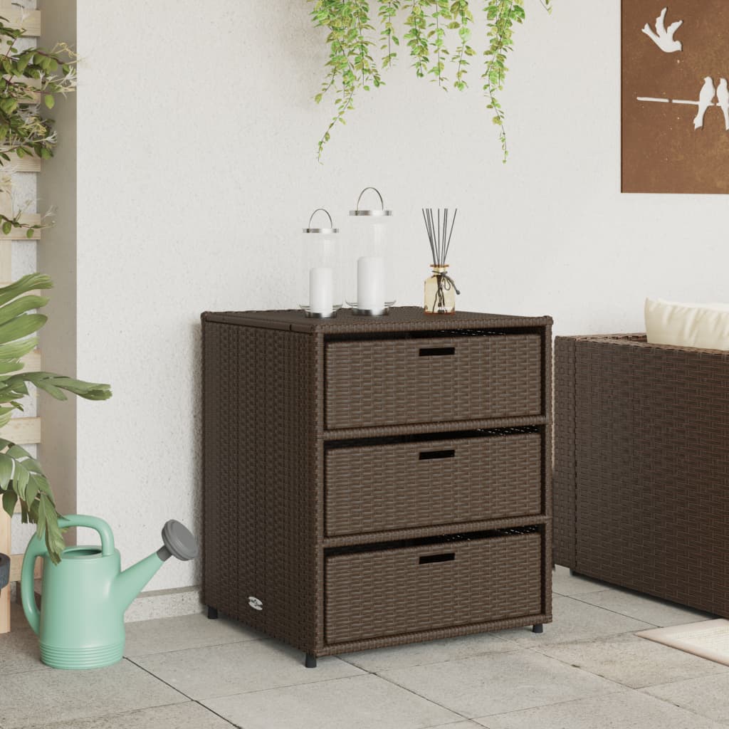 Tuinkast 55x59x69 cm poly rattan bruin - Afbeelding 3
