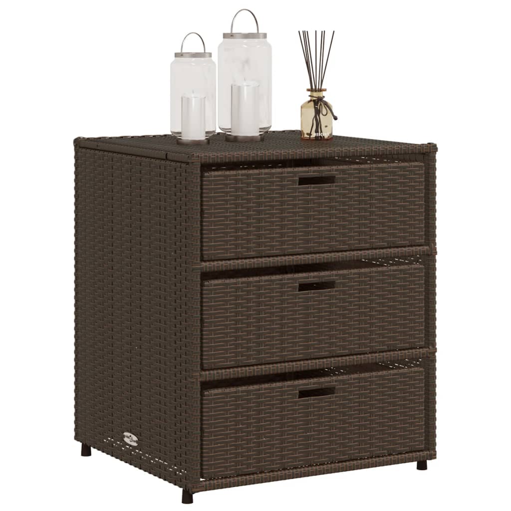 Tuinkast 55x59x69 cm poly rattan bruin - Afbeelding 4