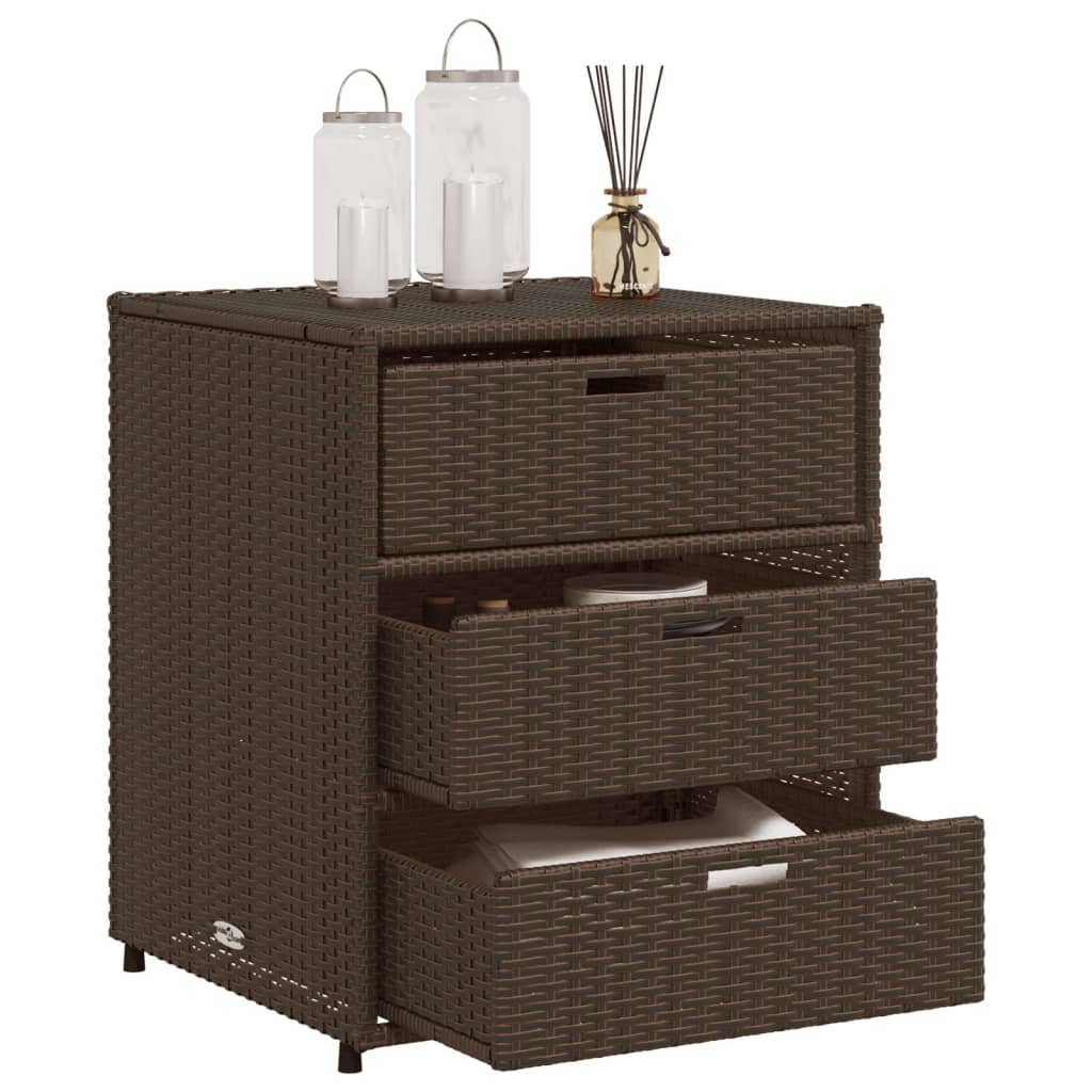 Tuinkast 55x59x69 cm poly rattan bruin - Afbeelding 5
