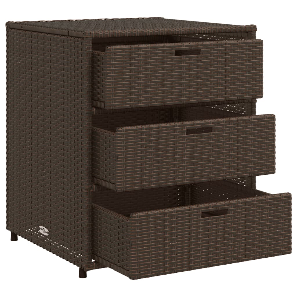 Tuinkast 55x59x69 cm poly rattan bruin - Afbeelding 6