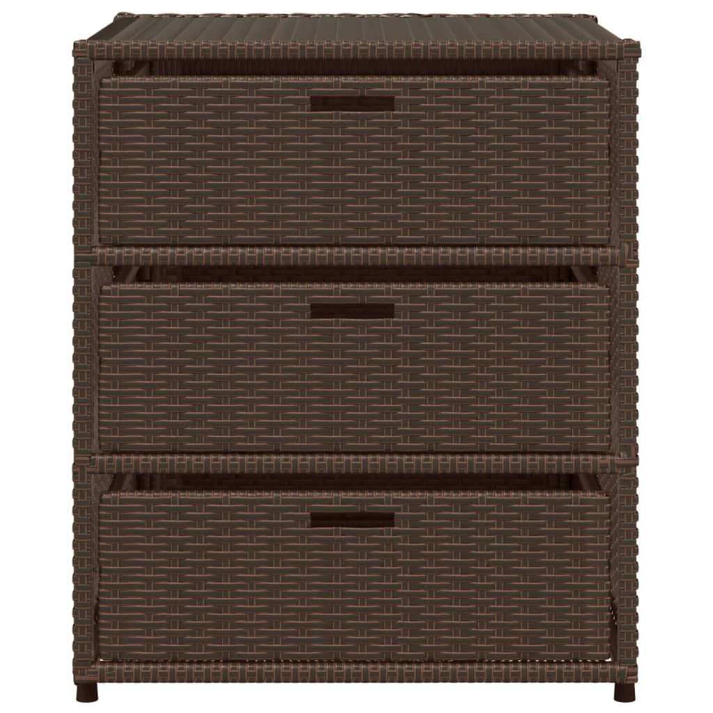 Tuinkast 55x59x69 cm poly rattan bruin - Afbeelding 7