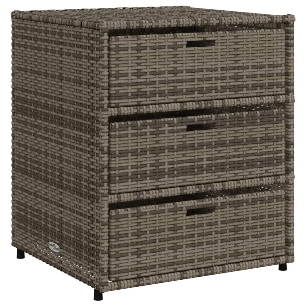 Tuinkast 55x59x69 cm poly rattan grijs - Afbeelding 2