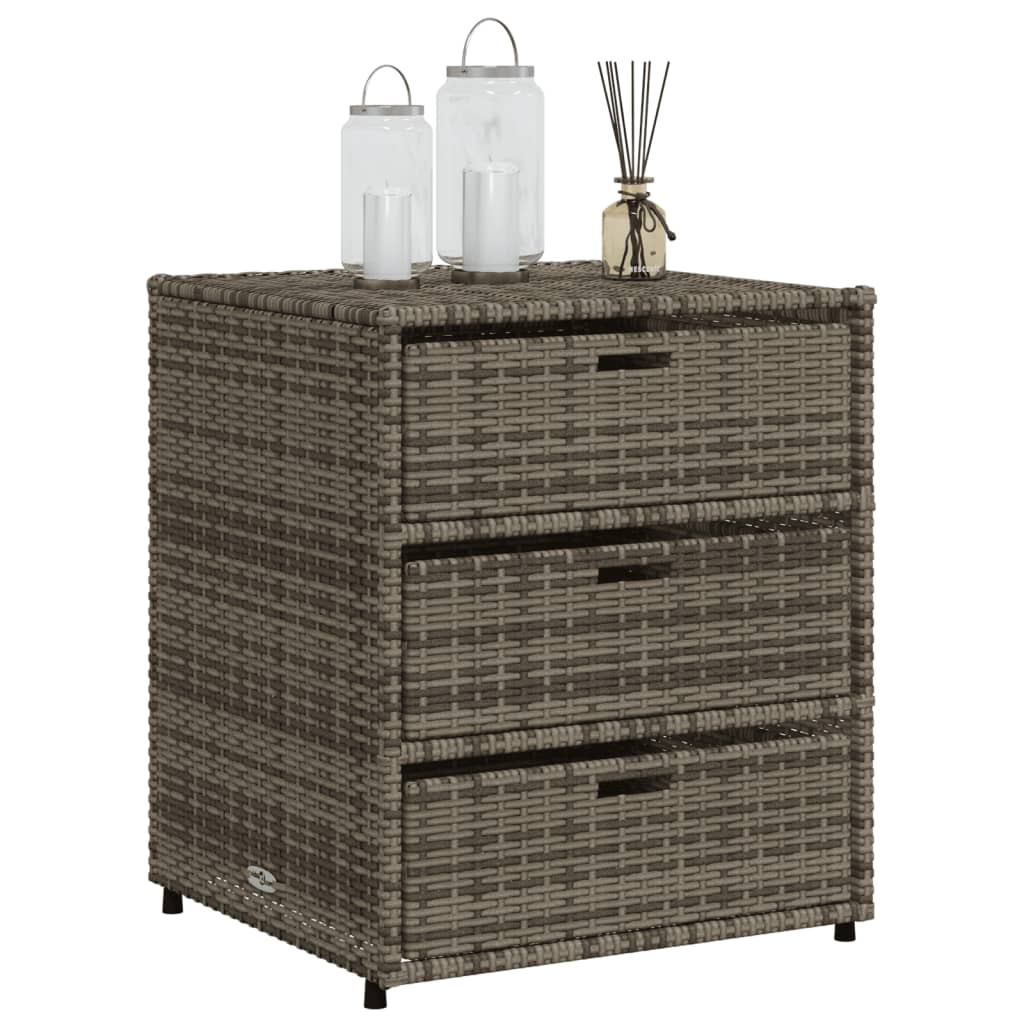 Tuinkast 55x59x69 cm poly rattan grijs - Afbeelding 4