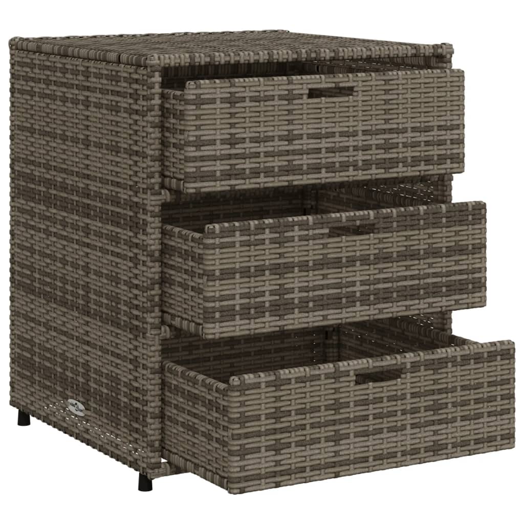 Tuinkast 55x59x69 cm poly rattan grijs - Afbeelding 6