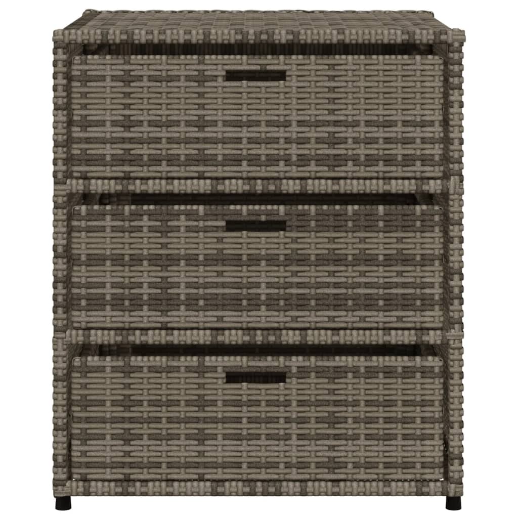 Tuinkast 55x59x69 cm poly rattan grijs - Afbeelding 7