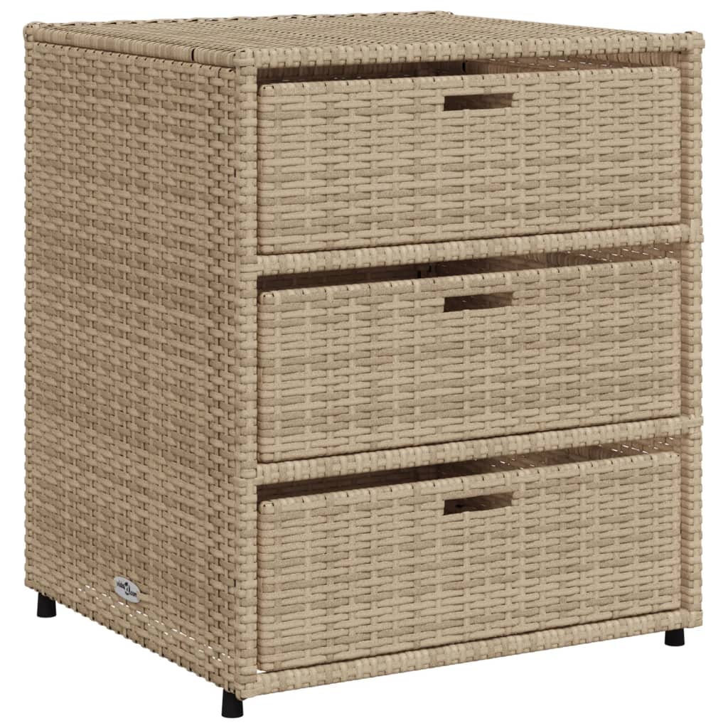 Tuinkast 55x59x69 cm poly rattan beige - Afbeelding 2