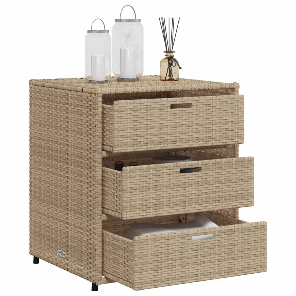 Tuinkast 55x59x69 cm poly rattan beige - Afbeelding 5
