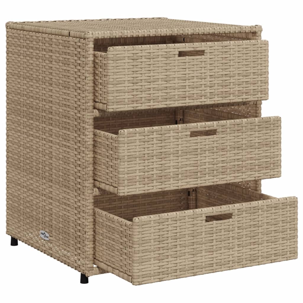 Tuinkast 55x59x69 cm poly rattan beige - Afbeelding 6