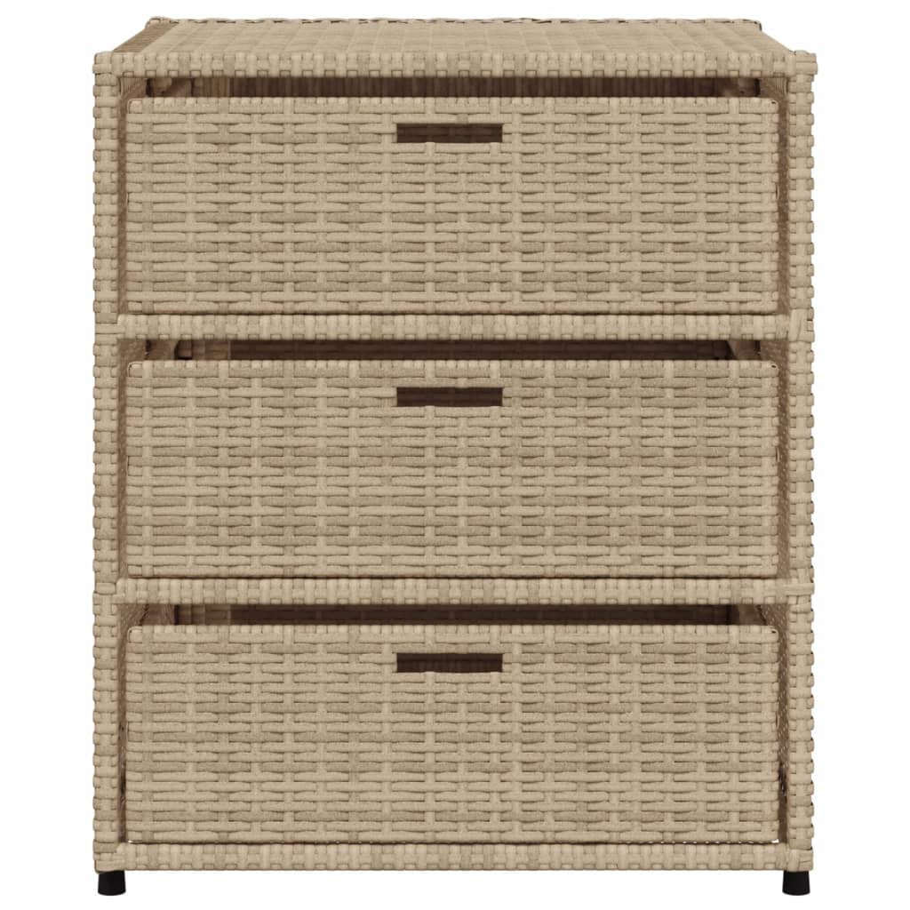 Tuinkast 55x59x69 cm poly rattan beige - Afbeelding 7