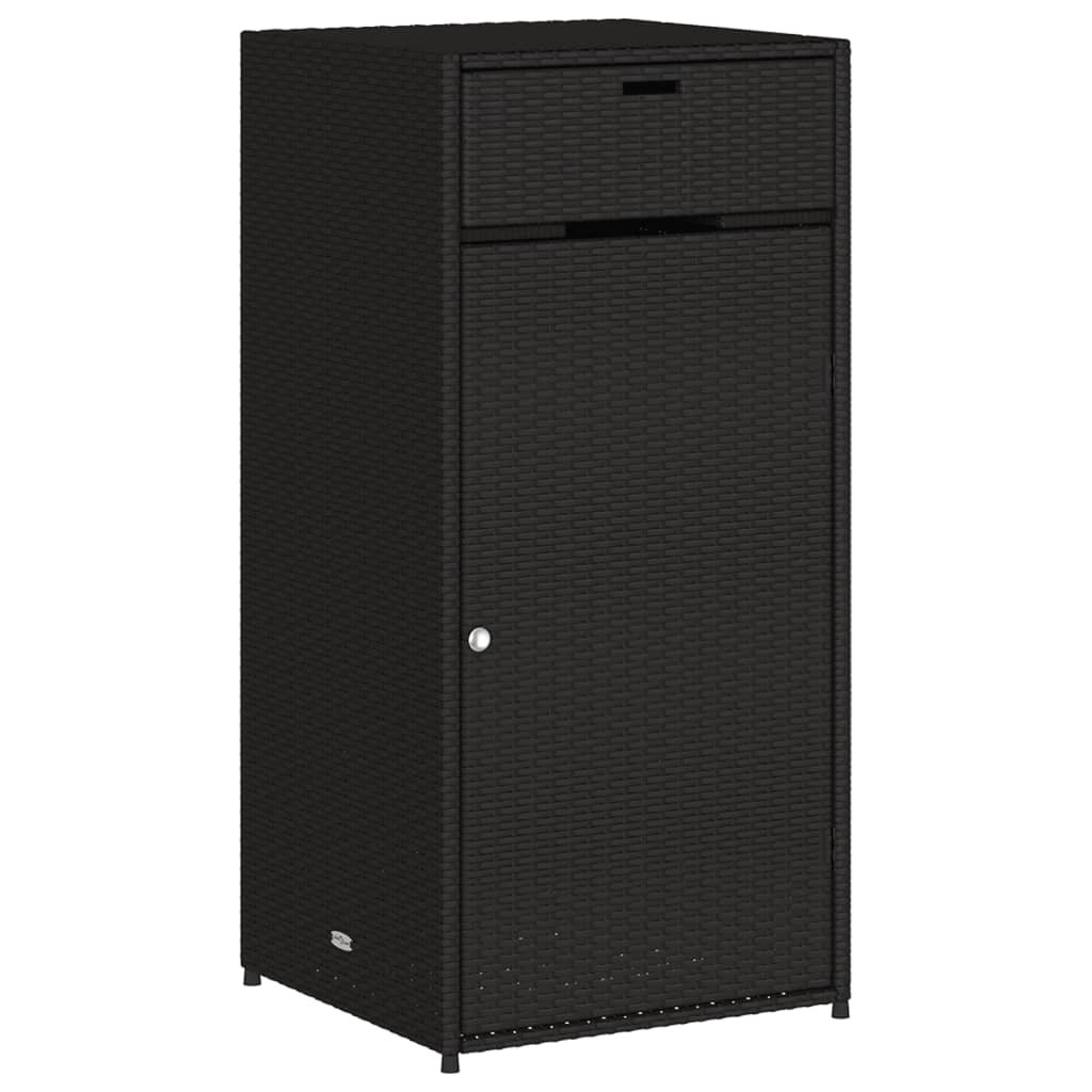 Tuinkast 55x55x111 cm poly rattan zwart - Afbeelding 2