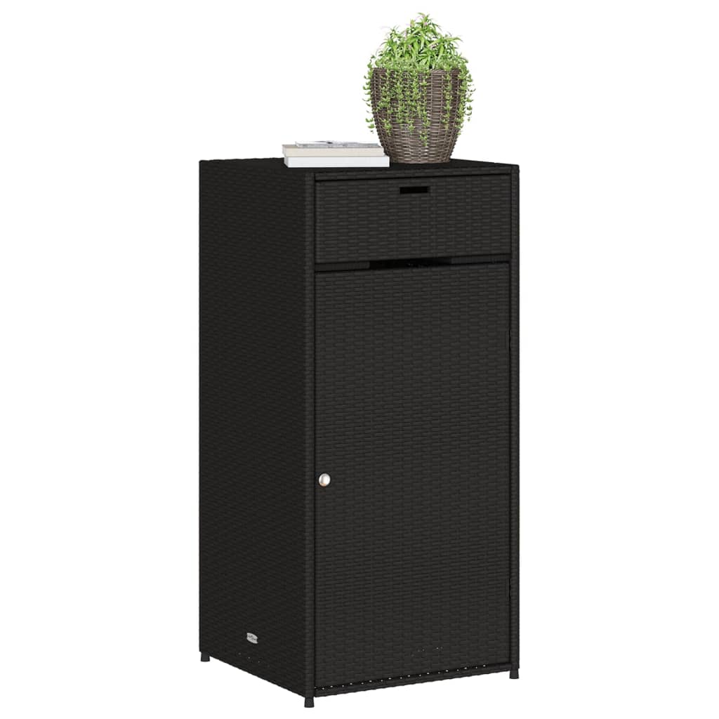 Tuinkast 55x55x111 cm poly rattan zwart - Afbeelding 4