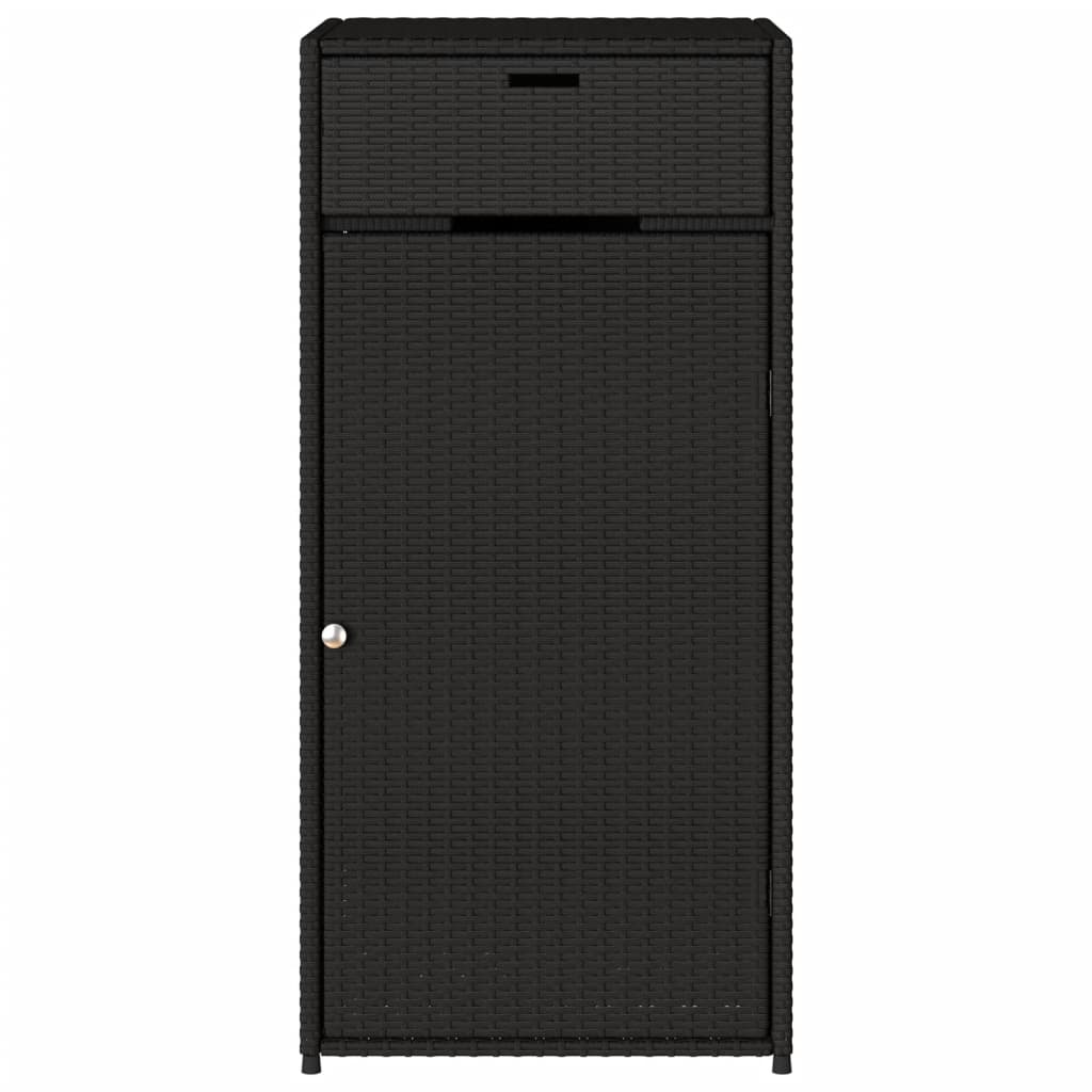Tuinkast 55x55x111 cm poly rattan zwart - Afbeelding 7