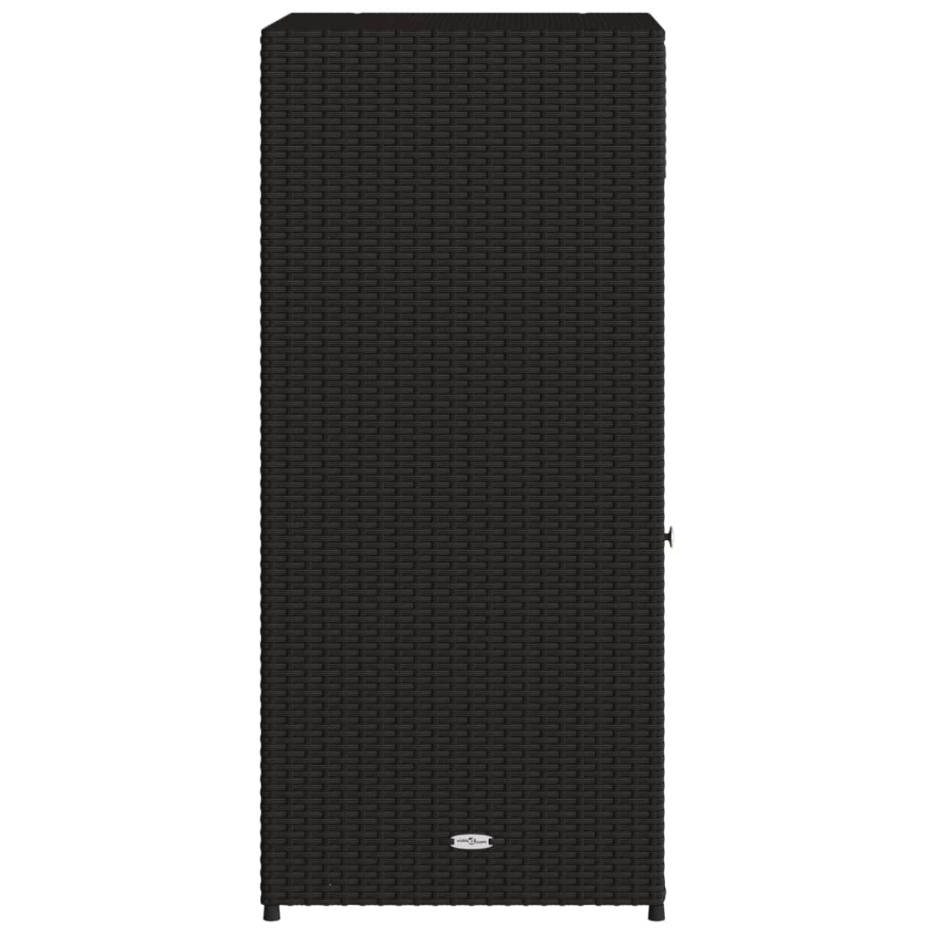 Tuinkast 55x55x111 cm poly rattan zwart - Afbeelding 8