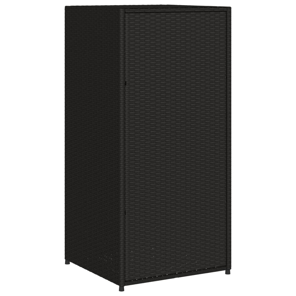 Tuinkast 55x55x111 cm poly rattan zwart - Afbeelding 9