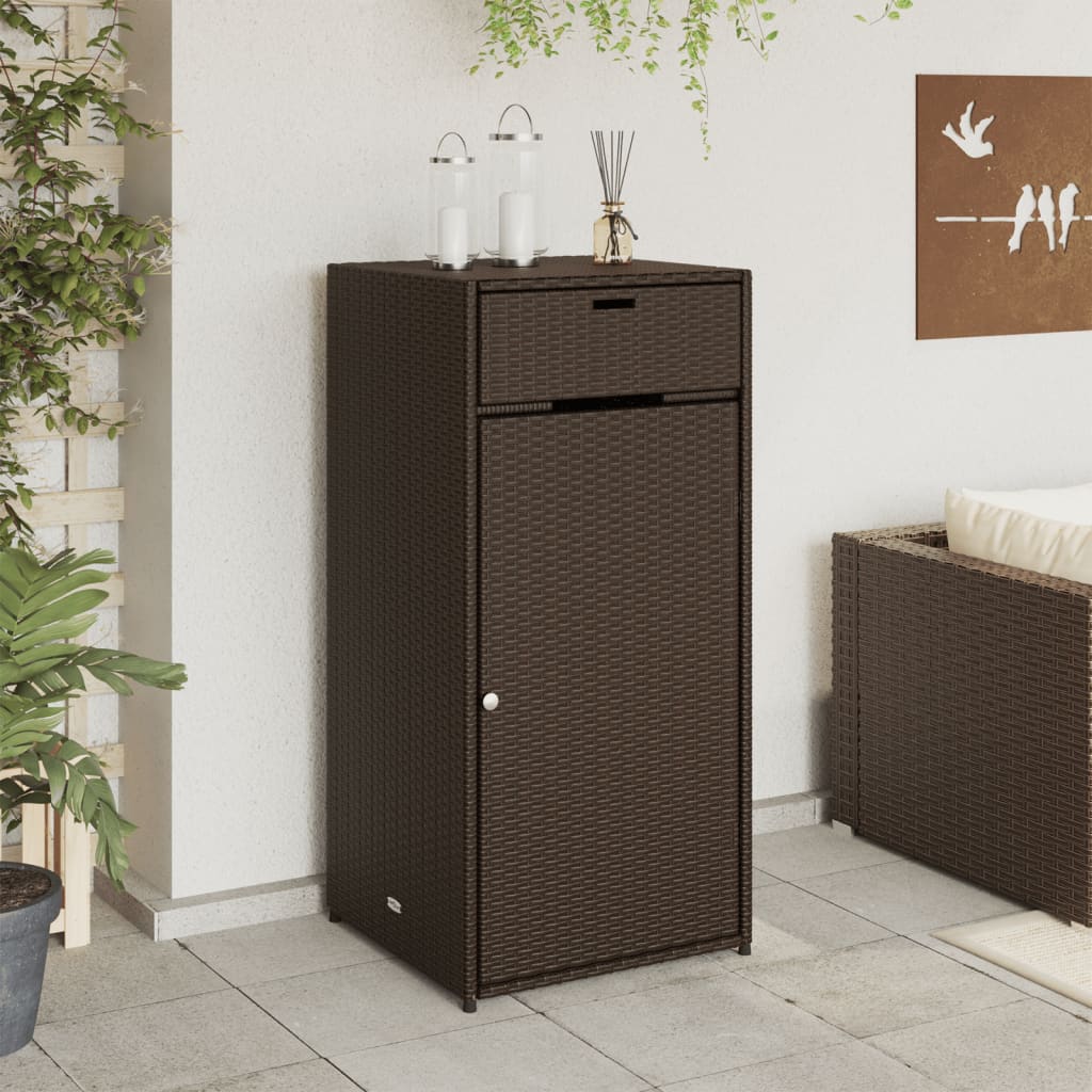 Tuinkast 55x55x111 cm poly rattan bruin - Afbeelding 3