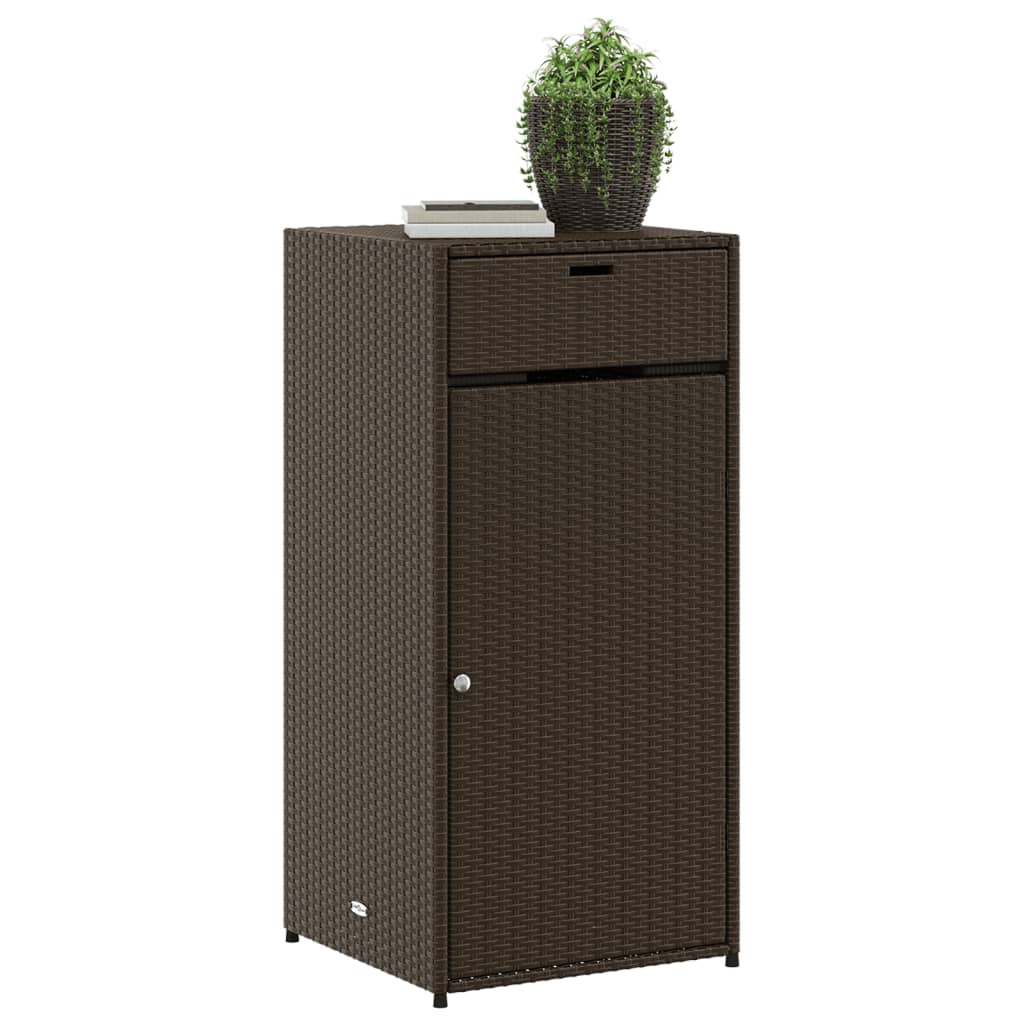 Tuinkast 55x55x111 cm poly rattan bruin - Afbeelding 4