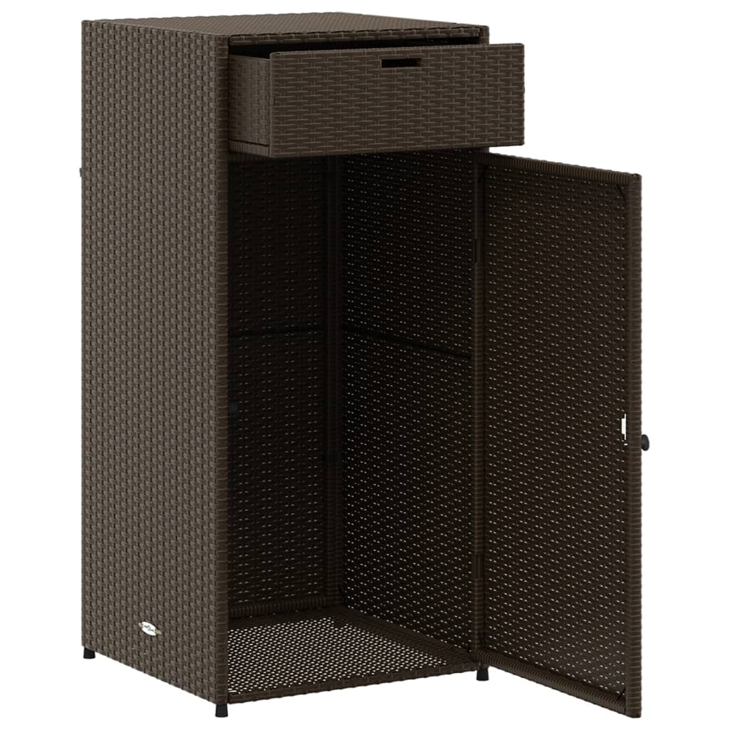 Tuinkast 55x55x111 cm poly rattan bruin - Afbeelding 6