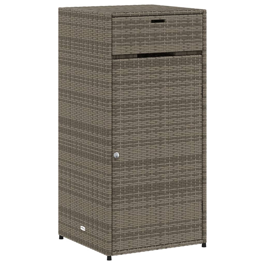 Tuinkast 55x55x111 cm poly rattan grijs - Afbeelding 2