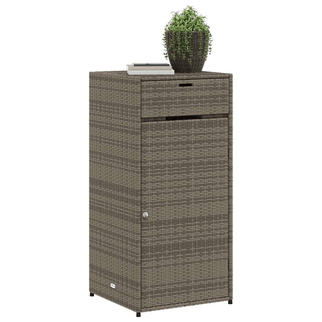Tuinkast 55x55x111 cm poly rattan grijs - Afbeelding 4