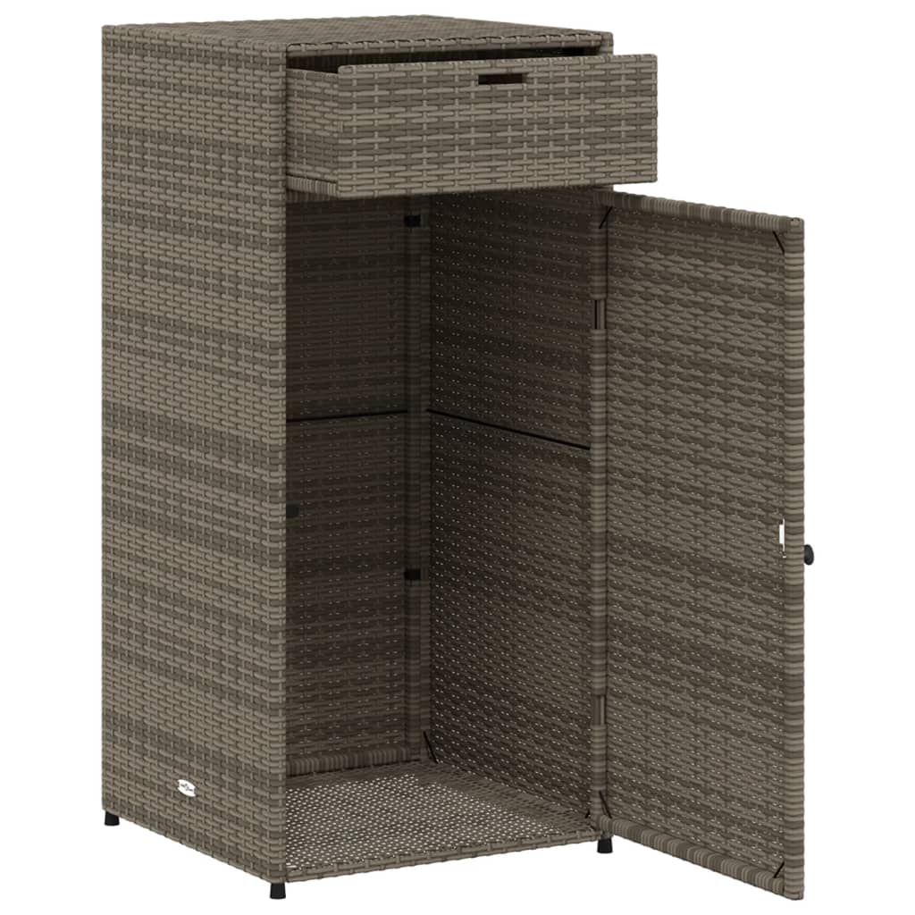 Tuinkast 55x55x111 cm poly rattan grijs - Afbeelding 6