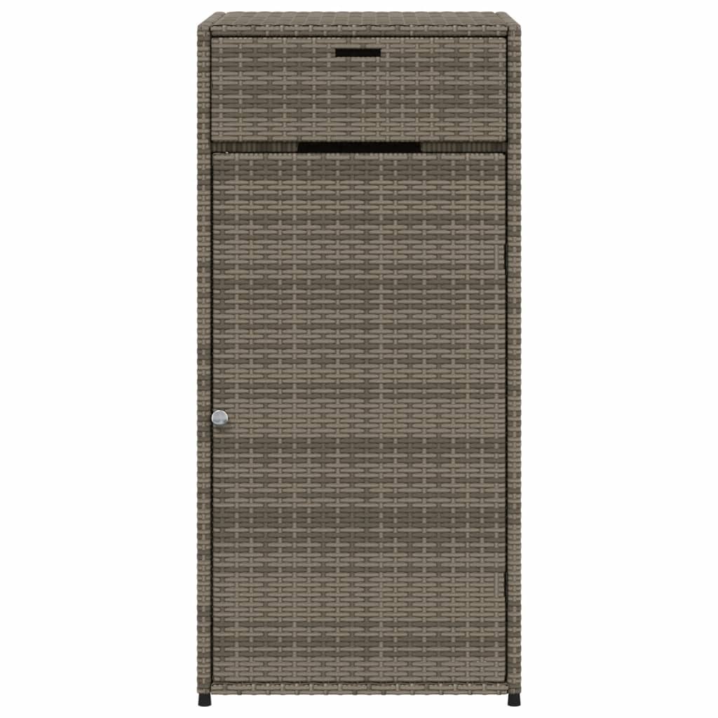 Tuinkast 55x55x111 cm poly rattan grijs - Afbeelding 7