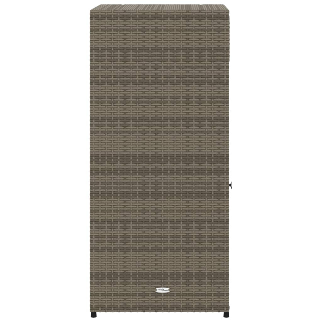 Tuinkast 55x55x111 cm poly rattan grijs - Afbeelding 8