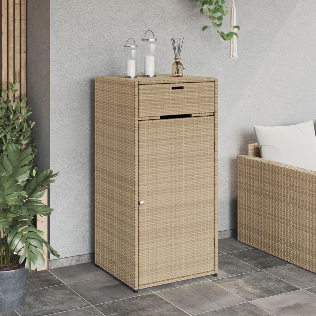 Tuinkast 55x55x111 cm poly rattan beige - Afbeelding 3