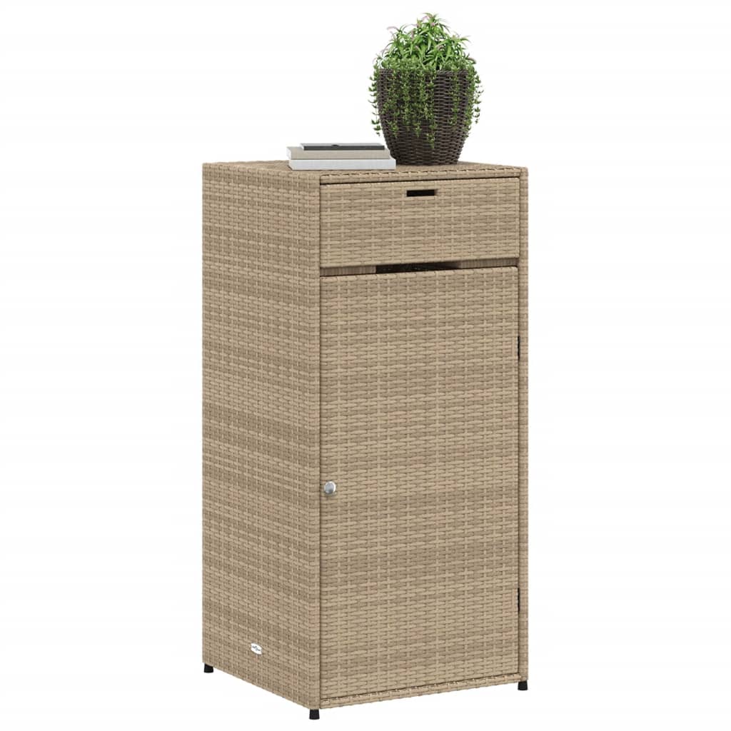 Tuinkast 55x55x111 cm poly rattan beige - Afbeelding 4