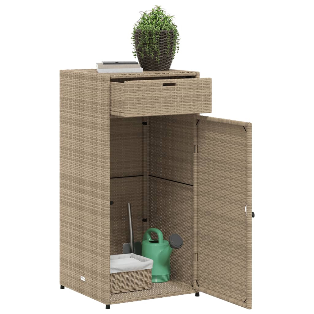 Tuinkast 55x55x111 cm poly rattan beige - Afbeelding 5