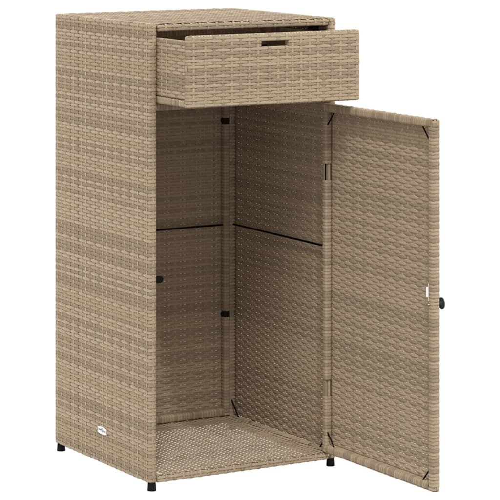 Tuinkast 55x55x111 cm poly rattan beige - Afbeelding 6