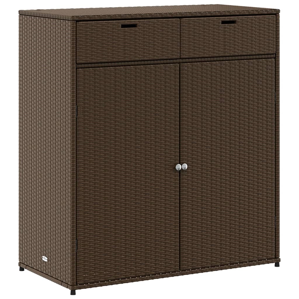 Tuinkast 105x55x113 cm poly rattan bruin - Afbeelding 2