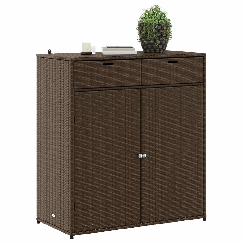 Tuinkast 105x55x113 cm poly rattan bruin - Afbeelding 4