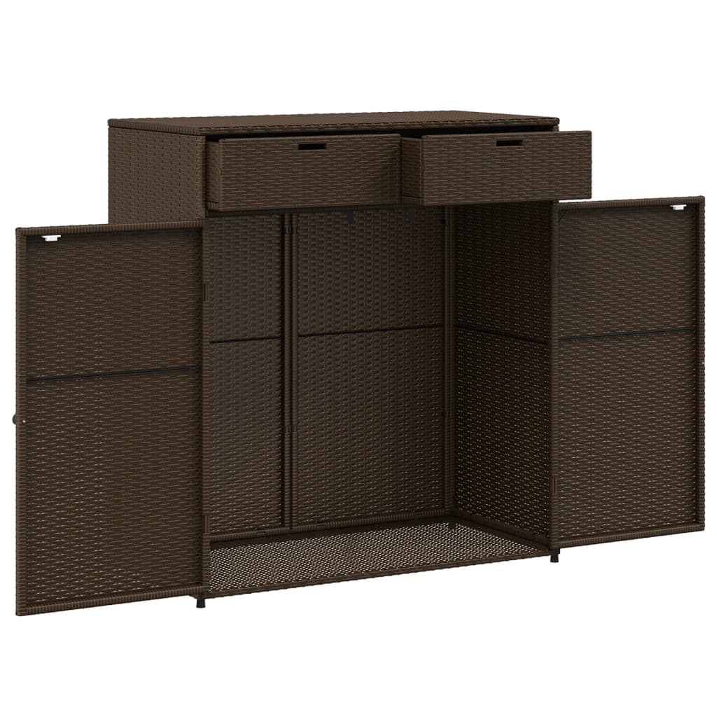 Tuinkast 105x55x113 cm poly rattan bruin - Afbeelding 6