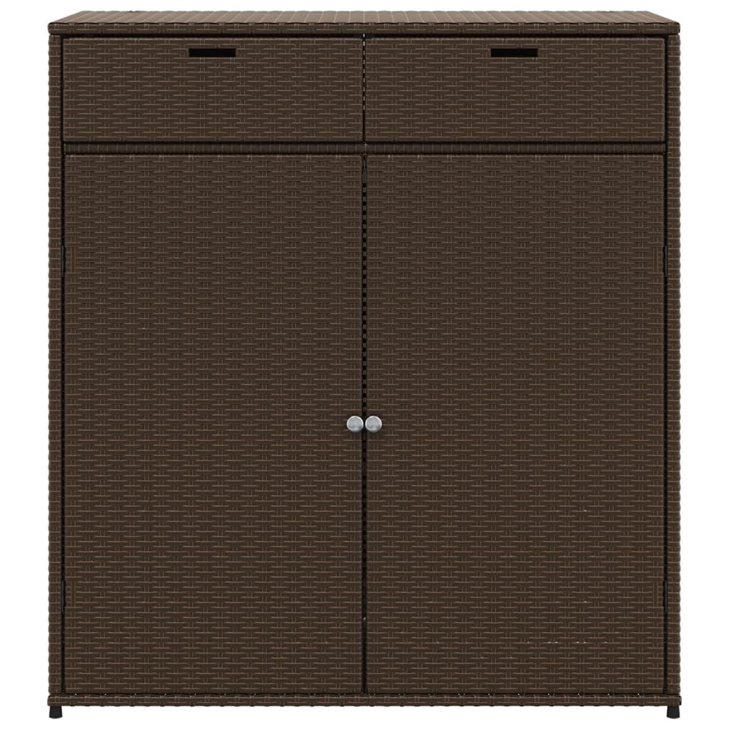 Tuinkast 105x55x113 cm poly rattan bruin - Afbeelding 7