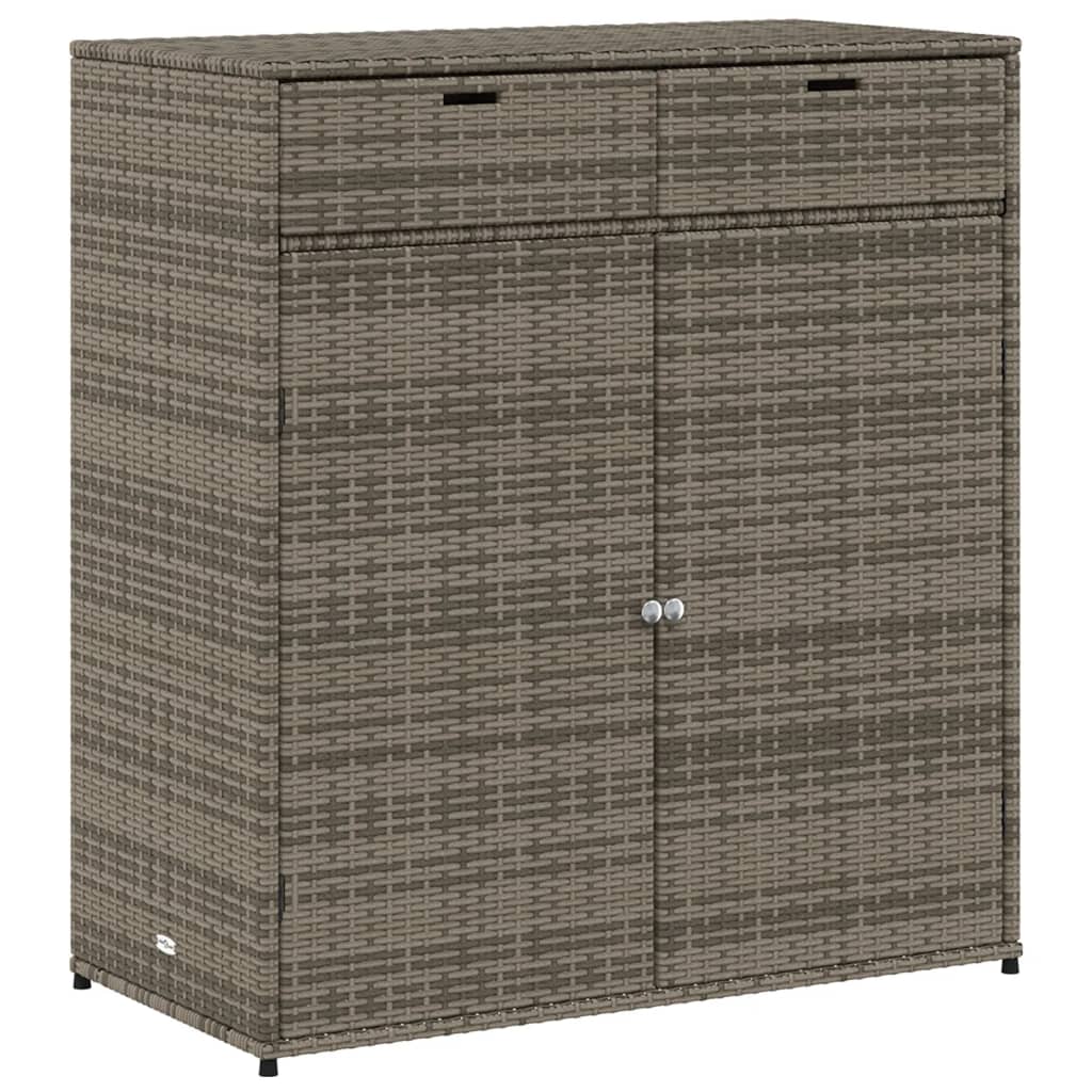 Tuinkast 105x55x113 cm poly rattan grijs - Afbeelding 2